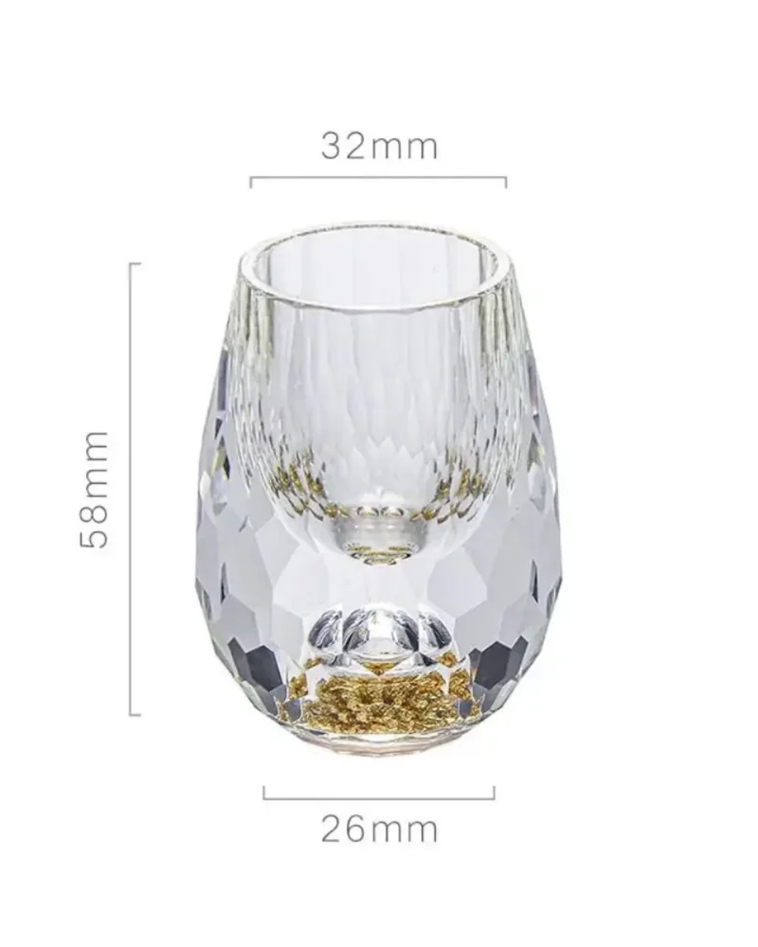 Conjunto 6 Copos Cristal Vidro com Folha de Ouro | Home Gaju