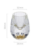Conjunto 6 Copos Cristal Vidro com Folha de Ouro | Home Gaju
