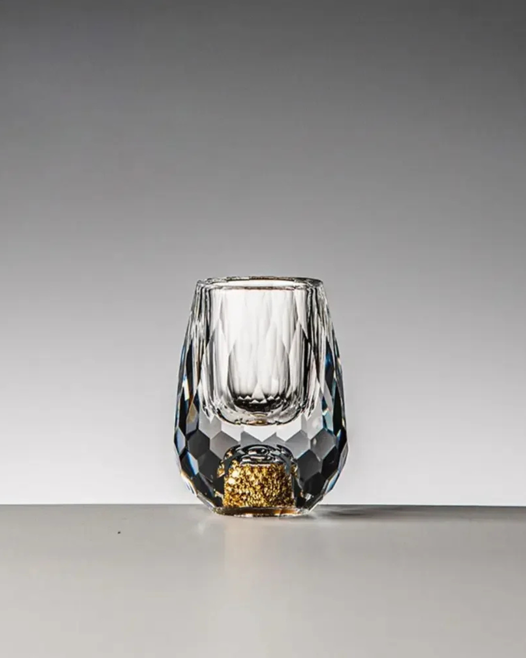 Conjunto 6 Copos Cristal Vidro com Folha de Ouro | Home Gaju