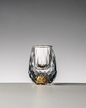 Conjunto 6 Copos Cristal Vidro com Folha de Ouro | Home Gaju