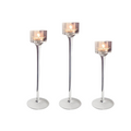 Conjunto 3PCS Porta-Velas de Vidro - Castiçais Elegantes para Decoração de Mesa e Festas | Home Gaju