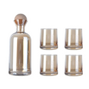 Conjunto de Garrafa e 4 Copos de Vidro Colorful – Resistentes ao Calor | Home Gaju Loja Online