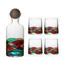 Conjunto de Garrafa e 4 Copos de Vidro Colorful – Resistentes ao Calor | Home Gaju Loja Online