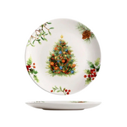 Conjunto de Louça Cerâmica Natalina com Pratos, Bowl e Xícaras - Estilo Europeu Home Gaju
