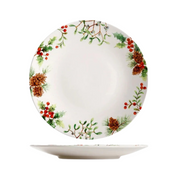 Conjunto de Louça Cerâmica Natalina com Pratos, Bowl e Xícaras - Estilo Europeu Home Gaju