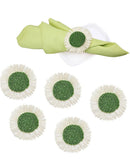 Conjunto de Anéis de Guardanapo Flor Verde Kit com 6 para Festa e Decoração | Home Gaju