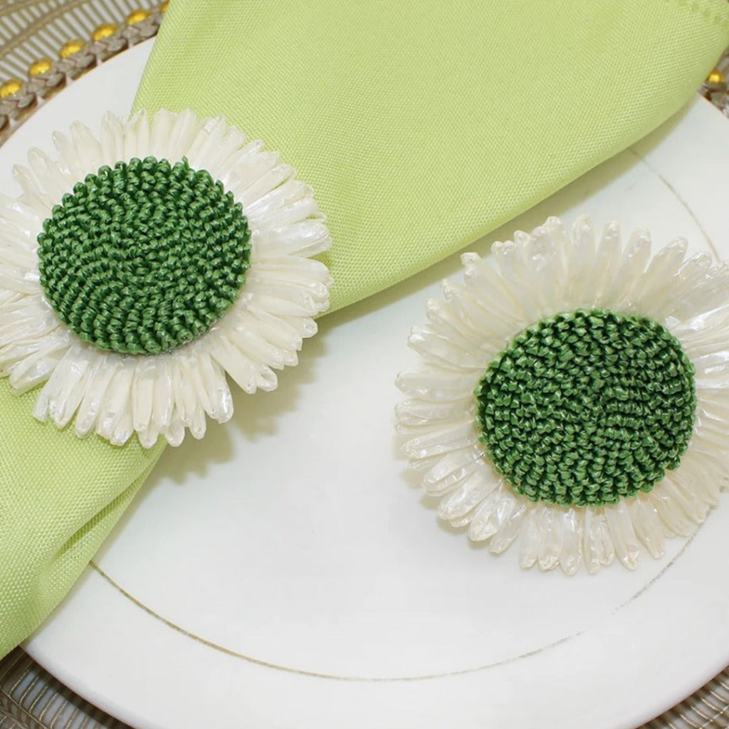 Conjunto de Anéis de Guardanapo Flor Verde Kit com 6 para Festa e Decoração | Home Gaju