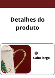 Conjunto de Chá Natalino em Cerâmica detalhes 01