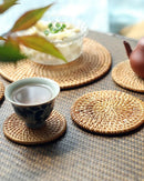 Conjunto de Descansos de Copo de Rattan Natural para Mesa e Cozinha Loja de Mesa Posta Online Home Gaju