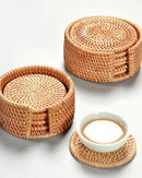 Conjunto de Descansos de Copo de Rattan Natural para Mesa e Cozinha Loja de Mesa Posta Online Home Gaju