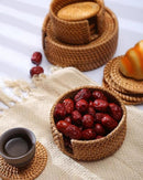 Conjunto de Descansos de Copo de Rattan Natural para Mesa e Cozinha Loja de Mesa Posta Online Home Gaju