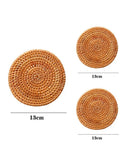 Conjunto de Descansos de Copo de Rattan Natural para Mesa e Cozinha Loja de Mesa Posta Online Home Gaju