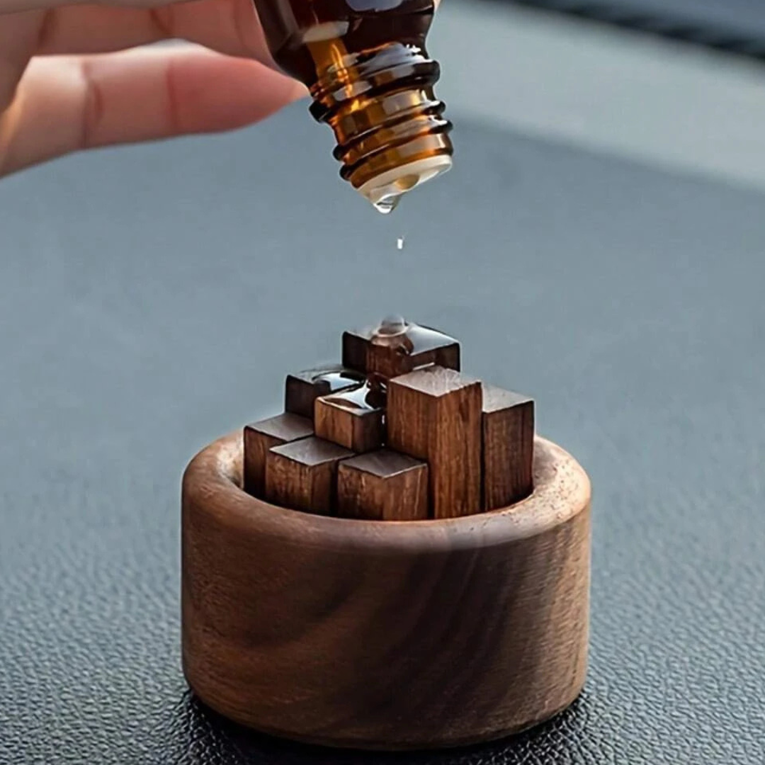 Conjunto de Difusores de Óleo Essencial em Madeira Noz Aromaterapia e Decoração | Home Gaju