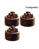 Conjunto de 3 Difusores de ambiente em Madeira no fundo branco