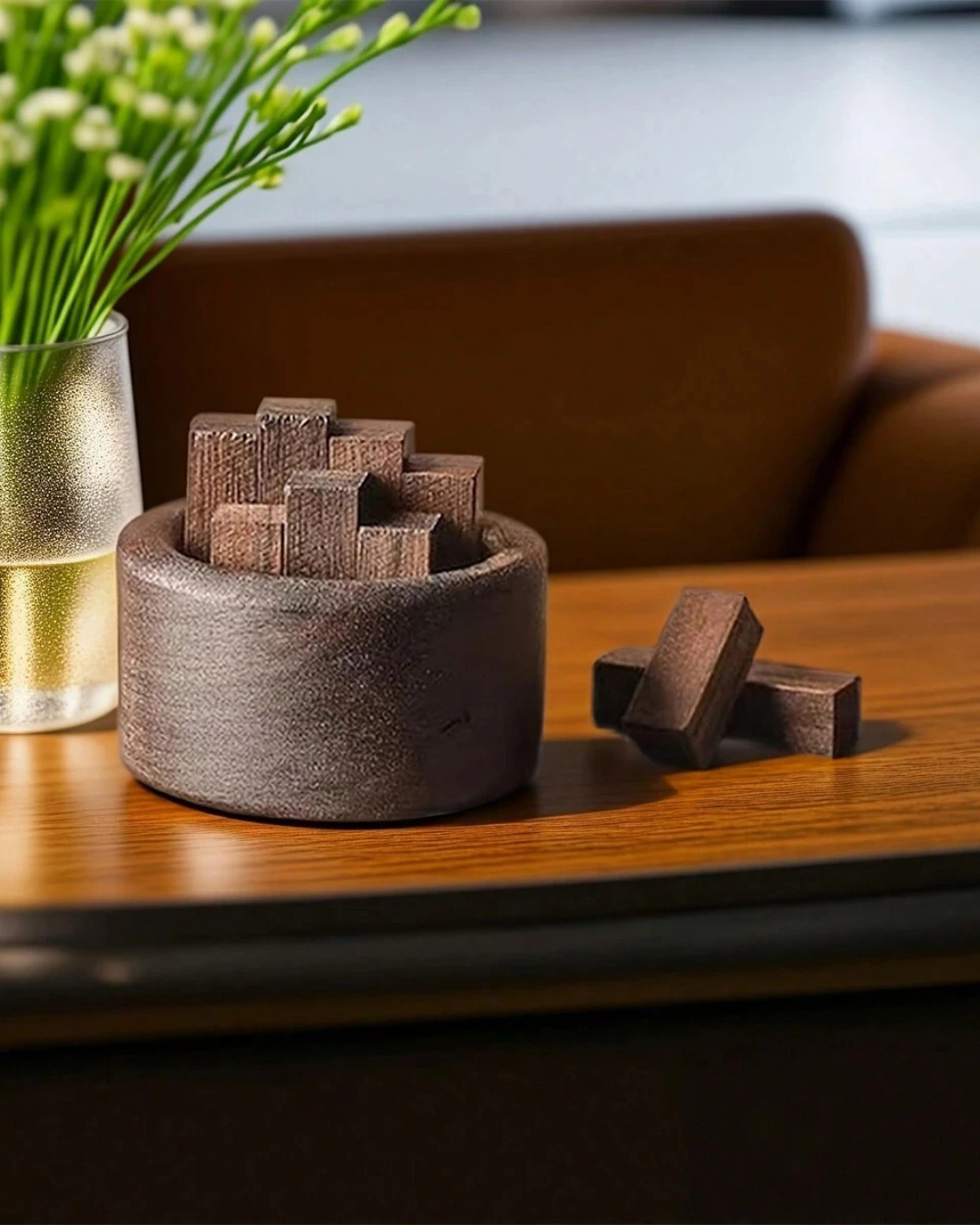 Conjunto de Difusores de Óleo Essencial em Madeira Noz Aromaterapia e Decoração | Home Gaju