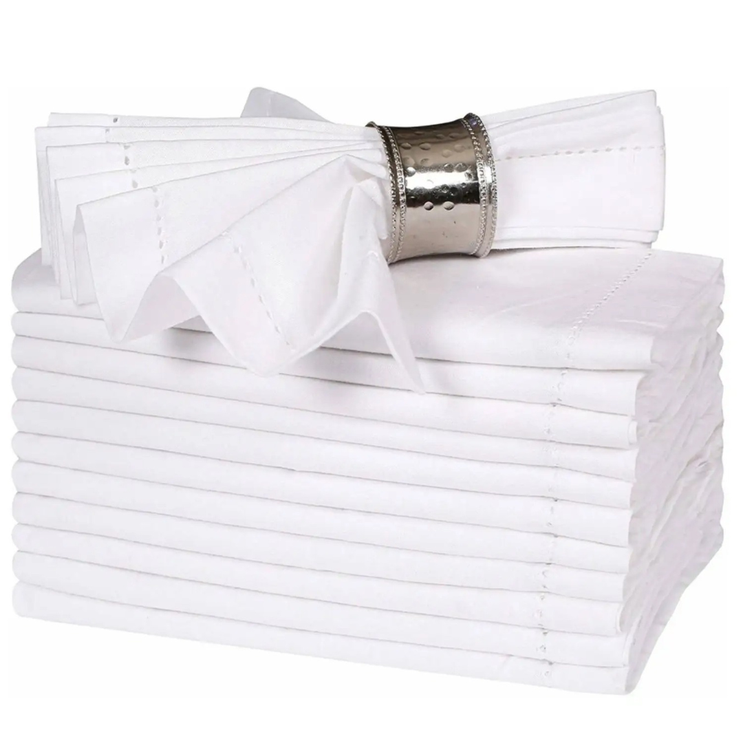 Conjunto de Guardanapos de Linho com Bainha | 12 Peças, Laváveis, Alta Qualidade Loja de Mesa Posta Home Gaju