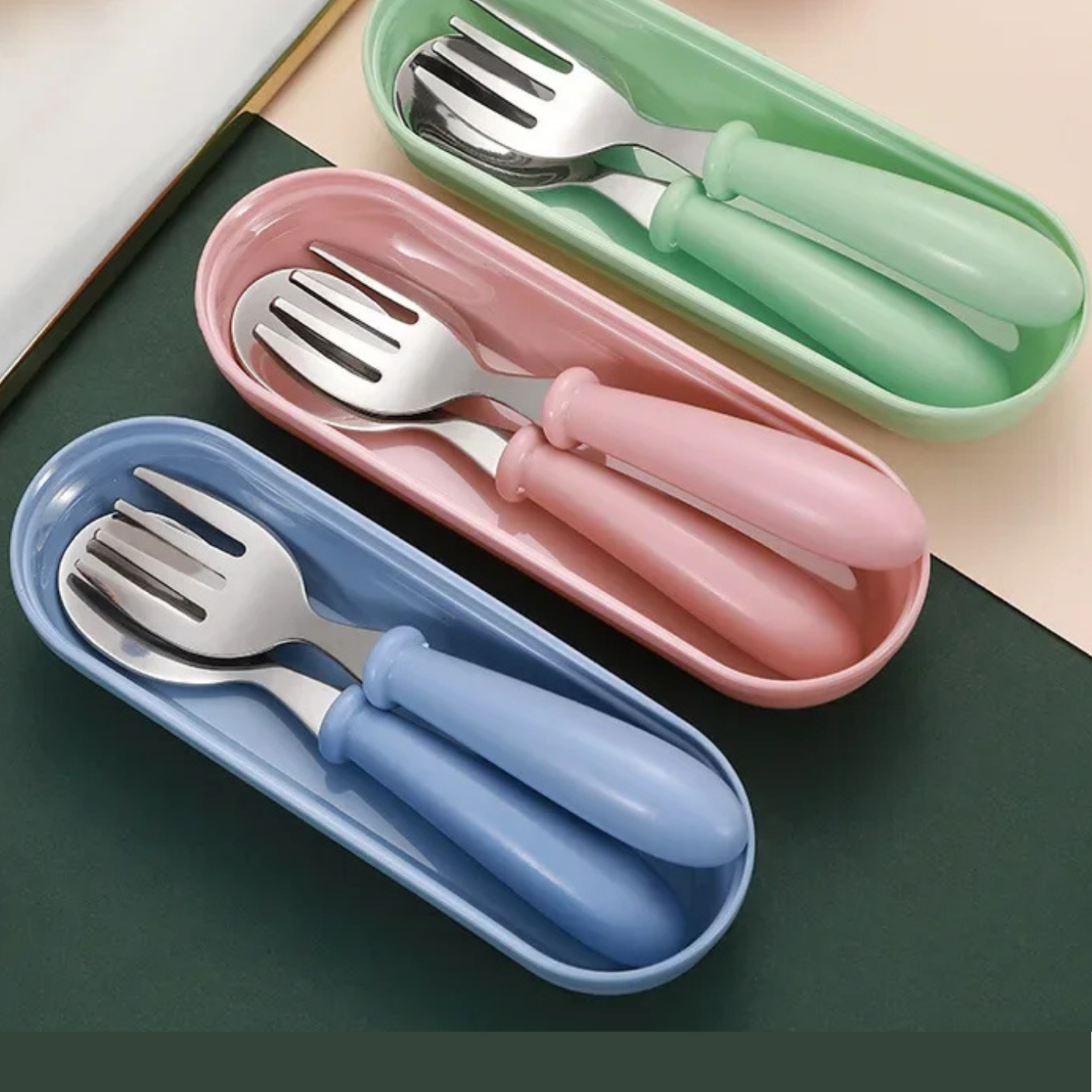 Conjunto de Talheres Infantil em Aço Inox com Estojo Portátil | Home Gaju