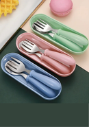 Conjunto de Talheres Infantil em Aço Inox com Estojo Portátil | Home Gaju