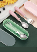Conjunto de Talheres Infantil em Aço Inox com Estojo Portátil | Home Gaju