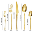 Conjunto de Talheres de Aço Inoxidável Dourado - 20 e 30 Peças com Colher, Garfo e Faca | Home Gaju