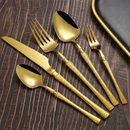 Conjunto de Talheres de Aço Inoxidável Dourado - 20 e 30 Peças com Colher, Garfo e Faca | Home Gaju