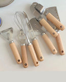 Conjunto de Utensílios de Cozinha com Cabo de Madeira 9 Peças Funcional e Estiloso | Home Gaju