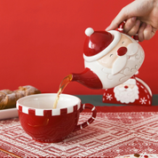 Conjunto de Utensílios de Cozinha de Natal – Bule de Cerâmica, Saleiro e Pimenteiro Festivos | Home Gaju