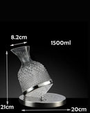 Medidas do Copo Decantador sob suporte