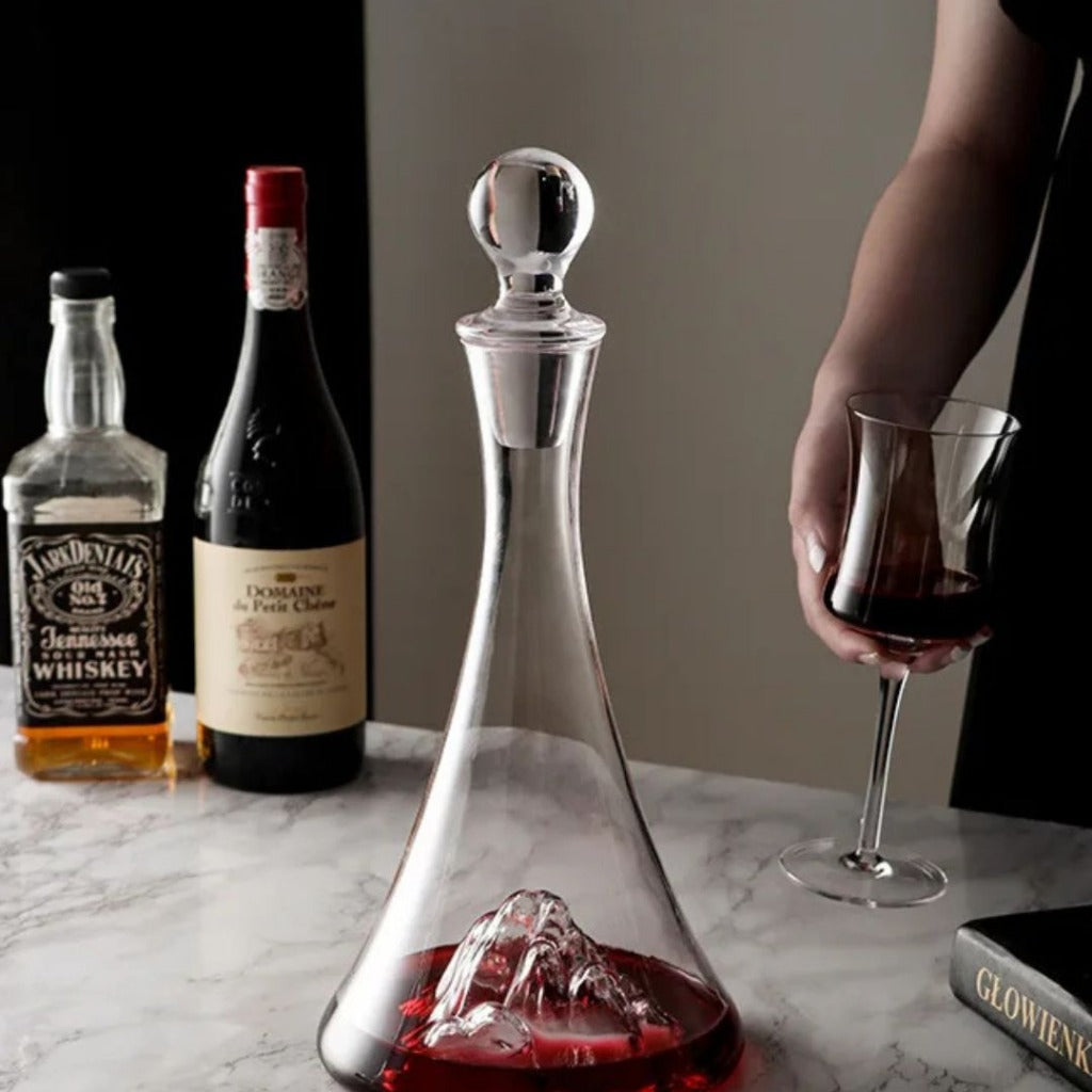 Decantador de Vidro Transparente Moderno para Vinho e Brandy Ideal para Festas e Jantares | Home Gaju