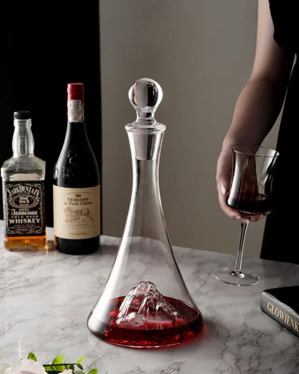 Decantador de Vidro Transparente Moderno para Vinho e Brandy Ideal para Festas e Jantares | Home Gaju