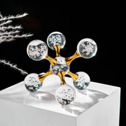 Decoração de Mesa Moderna com Bola de Cristal de Luxo | Elegância para Sala e Varanda | Home Gaju