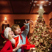 Decoração natalina de Topo de Árvore de Natal com criança e mãe