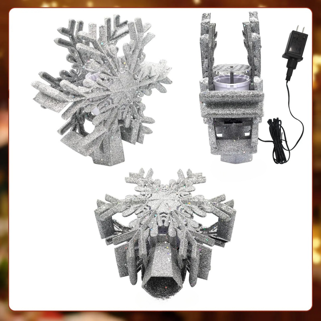 Decoração de Topo de Árvore de Natal Estrela com Projeção 3D Loja de Decoração de Natal Home Gaju