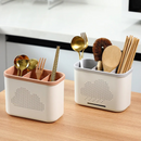 Escorredor Vazado Multifuncional Dupla Camada para Talheres e Utensílios – Organizador de Cozinha | Home Gaju