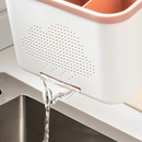 Escorredor Vazado Multifuncional Dupla Camada para Talheres e Utensílios – Organizador de Cozinha | Home Gaju