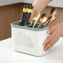 Escorredor Vazado Multifuncional Dupla Camada para Talheres e Utensílios – Organizador de Cozinha | Home Gaju