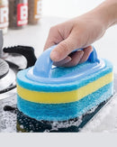 Escova de Limpeza com Alça e Cabeça de Esponja Para Cozinha e Banheiro | Home Gaju