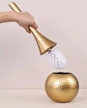 Escova de Vaso Sanitário com Suporte Dourado ou Prata | Home Gaju