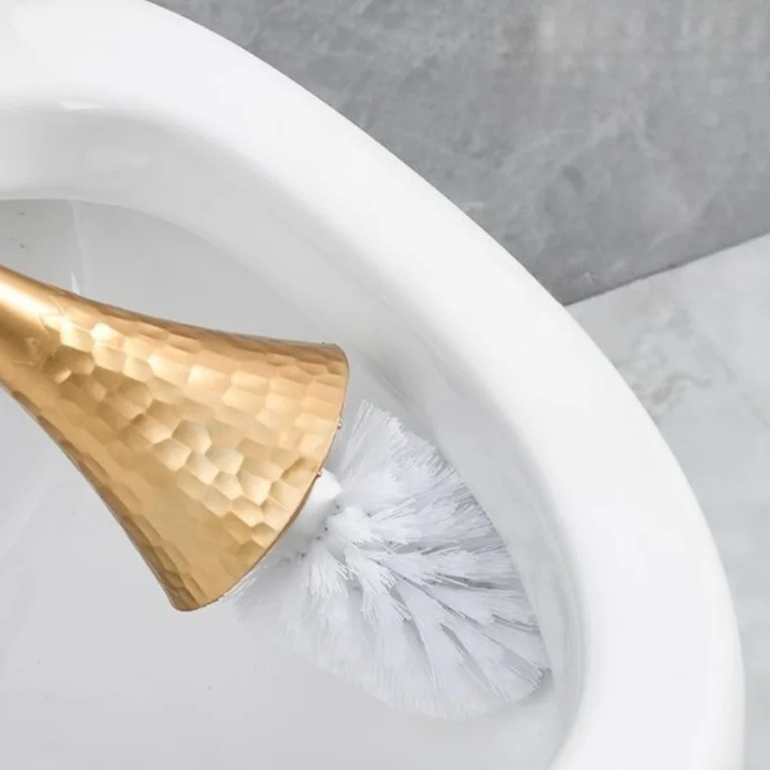 Escova de Vaso Sanitário com Suporte Dourado ou Prata | Home Gaju