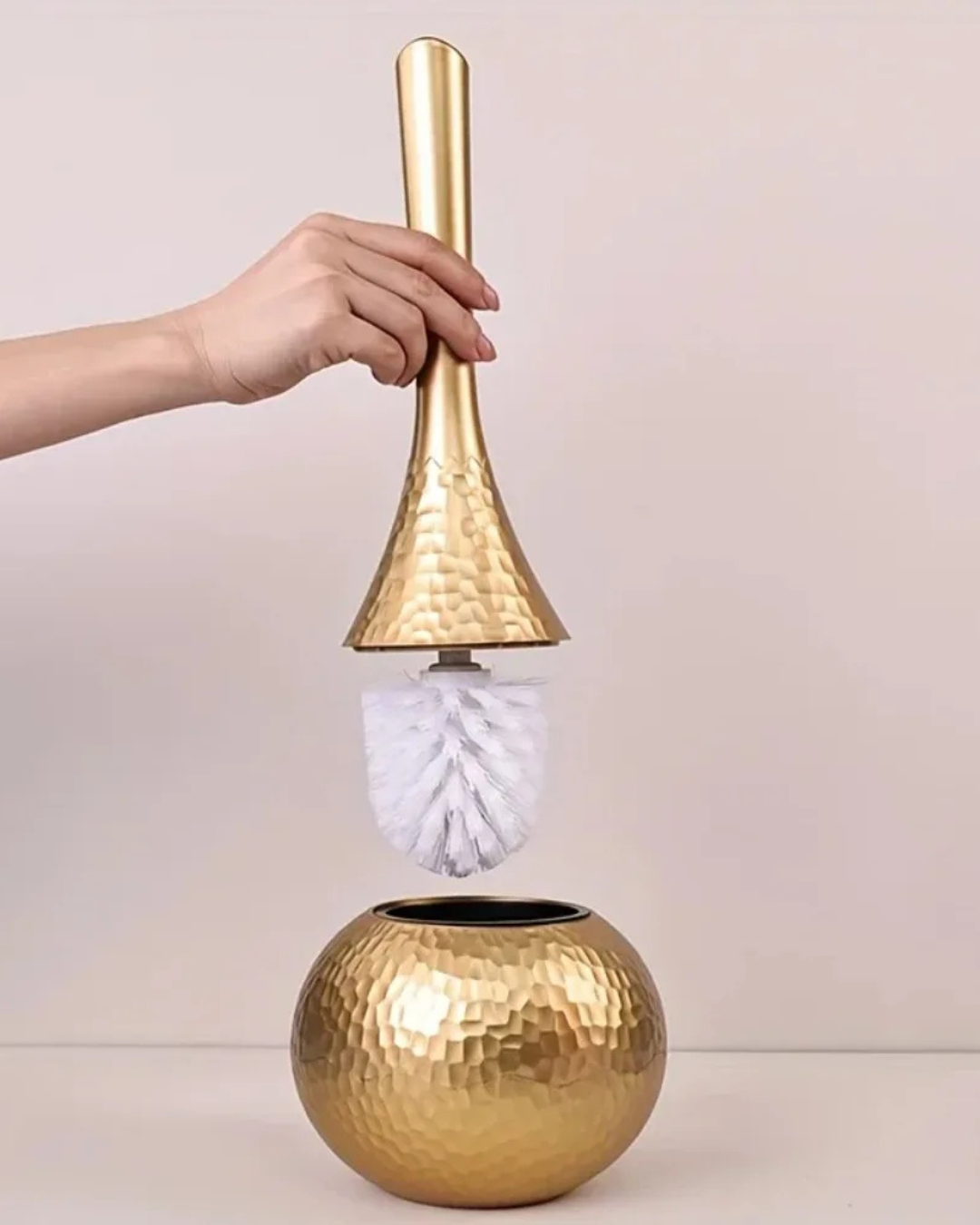 Escova de Vaso Sanitário com Suporte Dourado ou Prata | Home Gaju