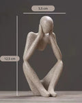 Escultura O Pensador Abstrato Cor Areia para Decoração de Sala e Escritório | Home Gaju