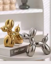 Escultura de Cachorro Balão em Cerâmica Decoração Moderna para Sala e Escritório | Home Gaju