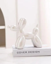 Escultura de Cachorro Balão em Cerâmica Decoração Moderna para Sala e Escritório | Home Gaju