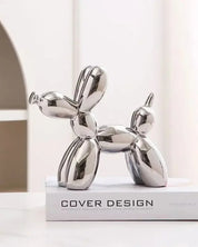 Escultura de Cachorro Balão em Cerâmica Decoração Moderna para Sala e Escritório | Home Gaju