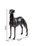 Mediddas da Estátua Decorativa de Cachorro Galgo em Resina no fundo branco