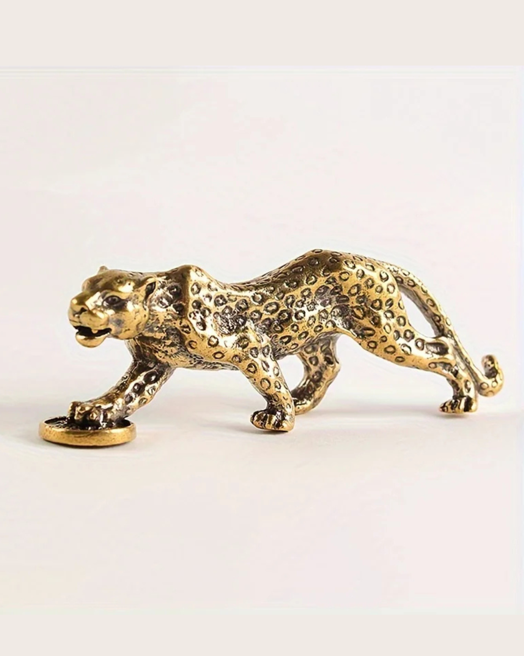 Estatueta de Leopardo em Bronze Vintage Decoração Retrô para Casa e Escritório | Home Gaju