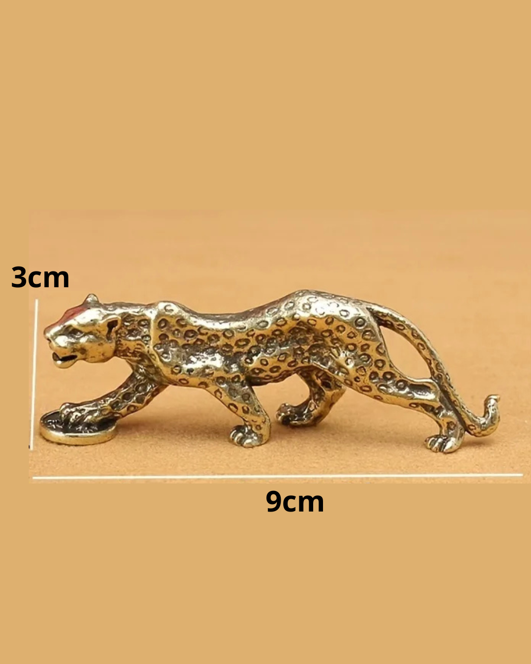 Estatueta de Leopardo em Bronze Vintage Decoração Retrô para Casa e Escritório | Home Gaju