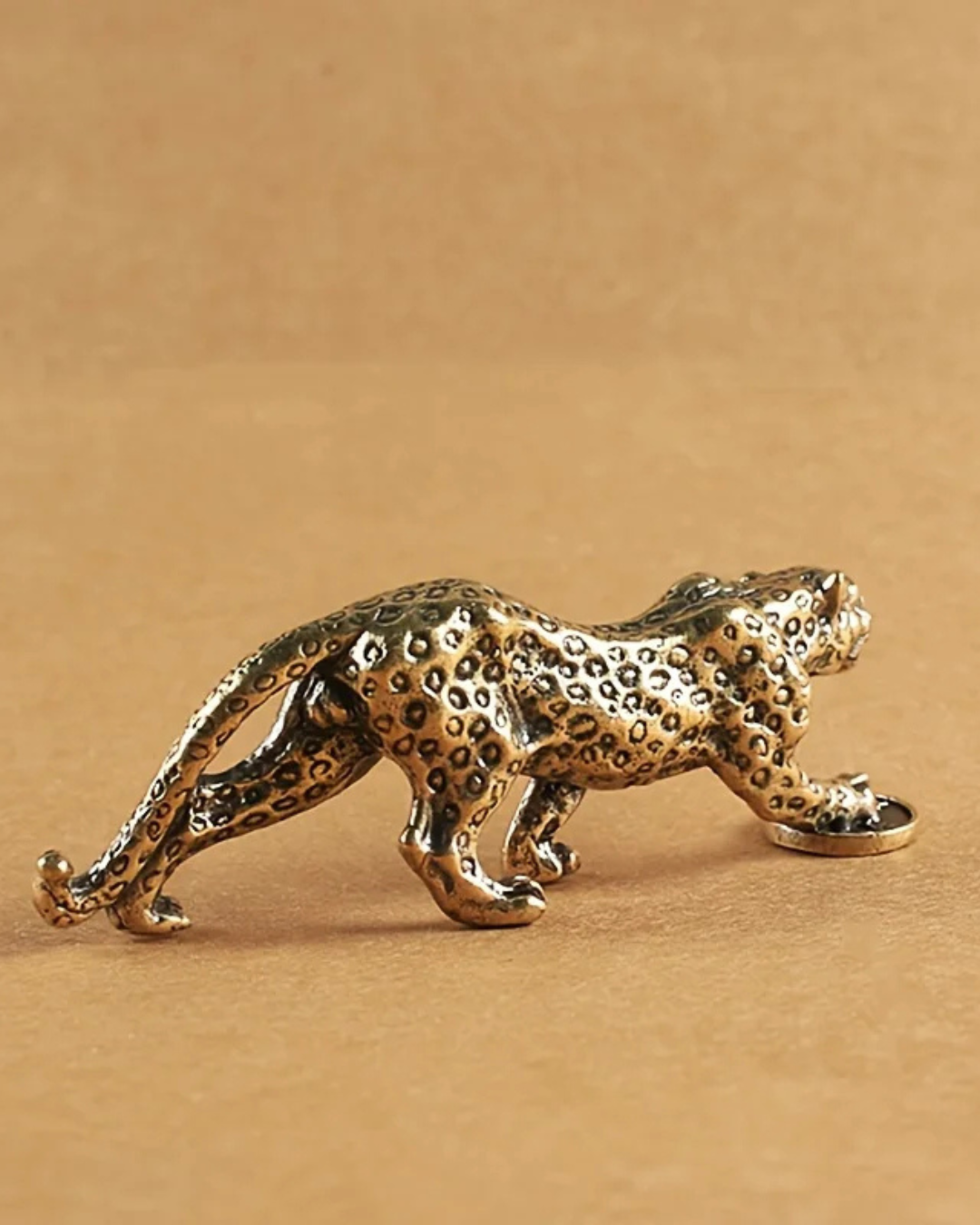 Estatueta de Leopardo em Bronze Vintage Decoração Retrô para Casa e Escritório | Home Gaju