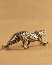 Estatueta de Leopardo em Bronze Vintage Decoração Retrô para Casa e Escritório | Home Gaju