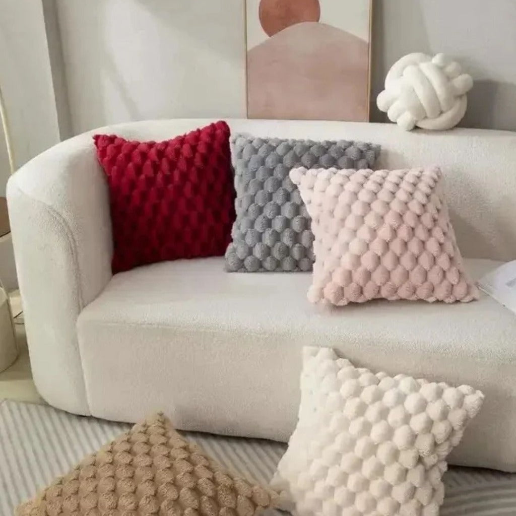 Fronha 3D de Pelúcia Macia com Padrão Abacaxi 45x45cm, Para Sofá, Sala ou Quarto | Home Gaju